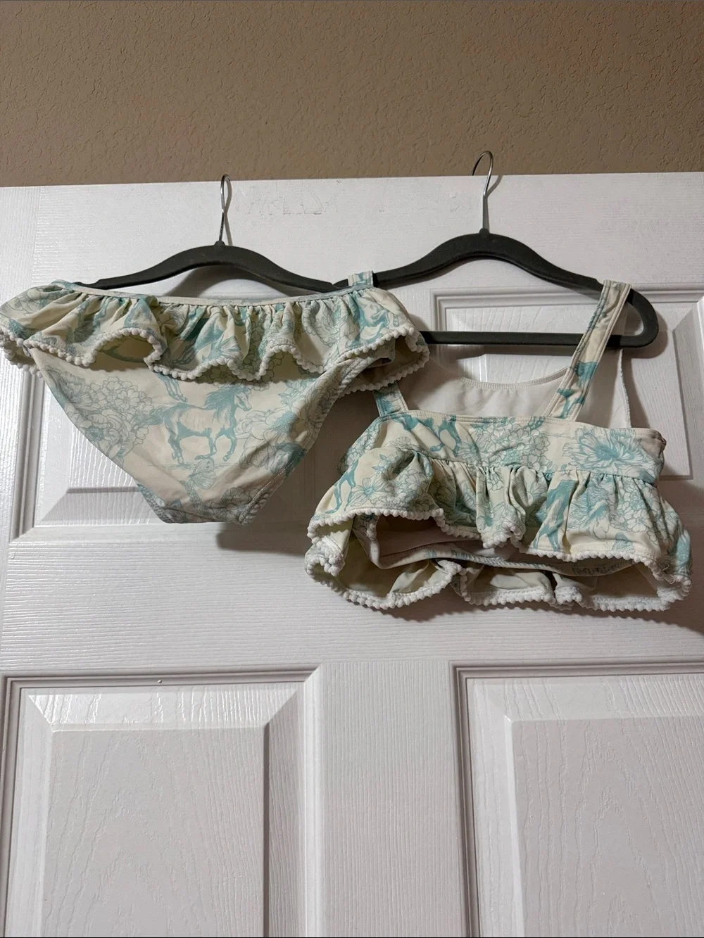 Posh Peanut White and Light Blue Floral Tank Top